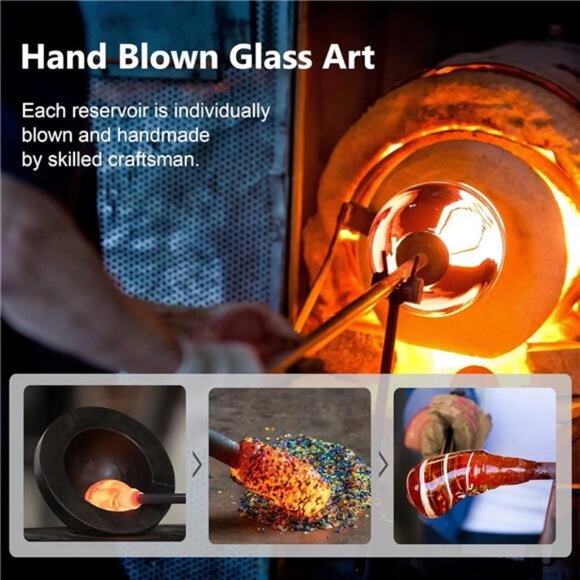 Bloom Shaped Hummingbird Feeders for Outdoors,HandBlown Glass Humming BirdFeeder - Picture 4 of 7